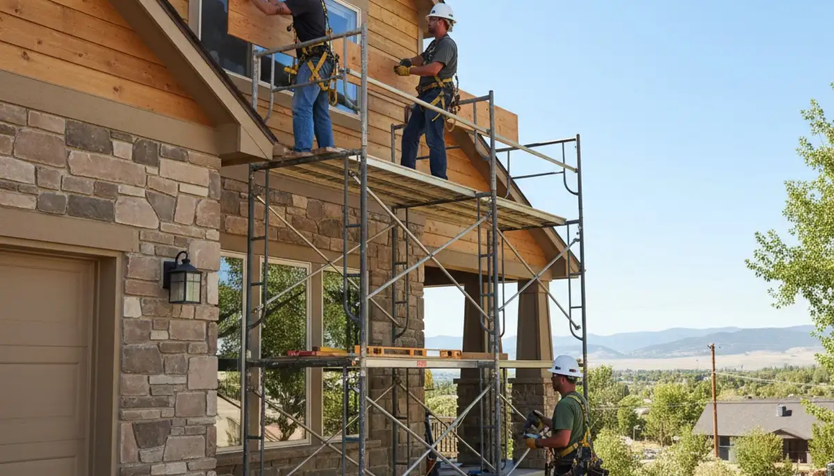 Fort Collins, CO siding contractor installing durable vinyl siding on a home
