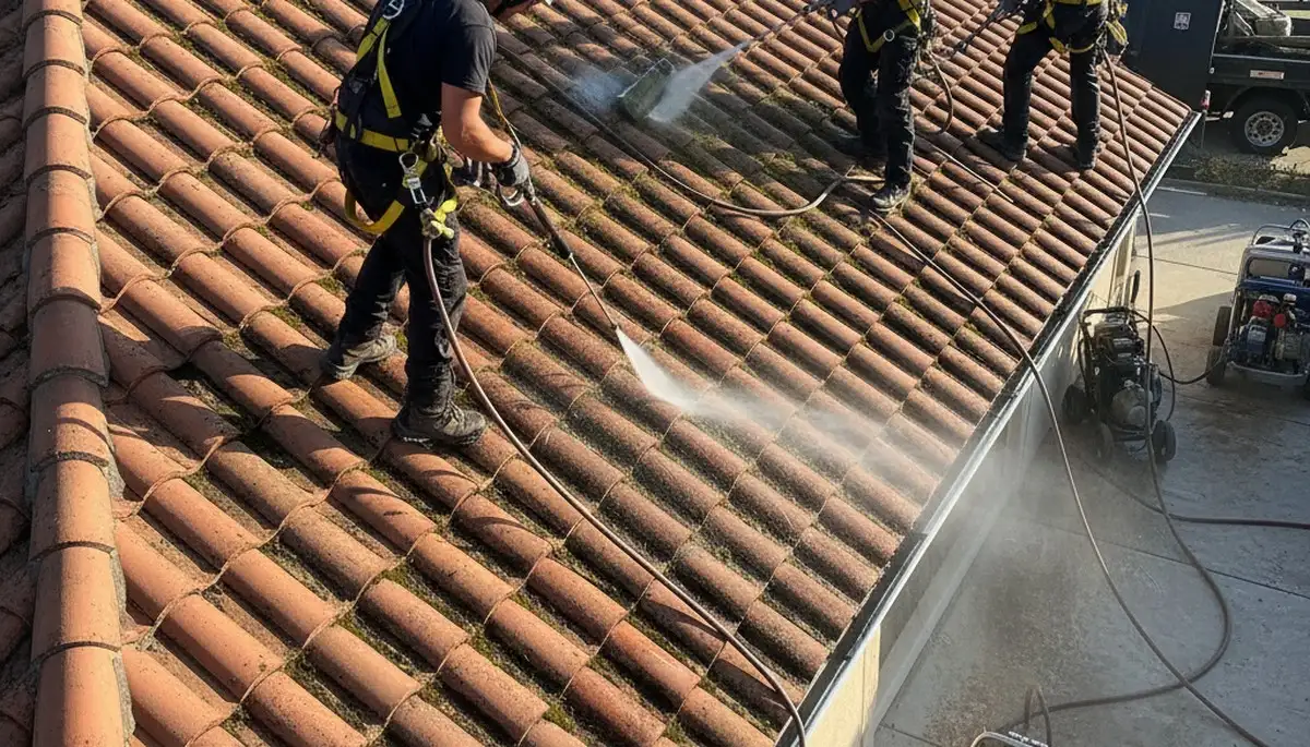 Fort Collins, CO roof cleaning service removing moss, algae, and debris for roof protection